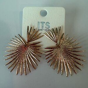 ☀️ Gold Sunburst Statement Earrings | ITS Sense | NWT